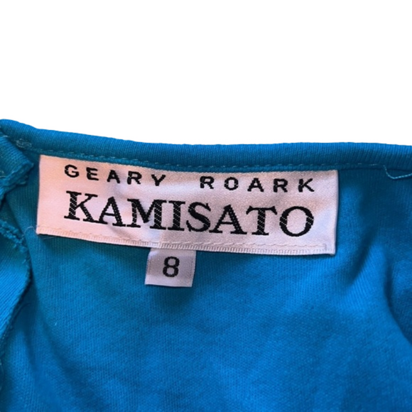 Nwot size 8 Geary Roark Kamisato cyan blue open back dress that crosses in back - Picture 4 of 4